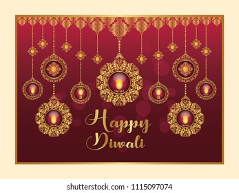 Beautiful diwali wishes background vector design.