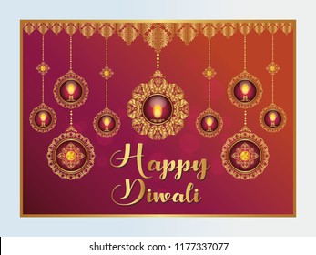 Beautiful diwali wishes background vector design.
