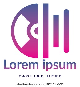 El hermoso vector de diseño del logotipo de Dj