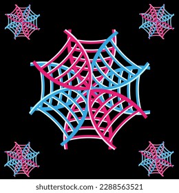 Beautiful dna art isolated on black background. Doodle illustration of scientific element. Gender diversity. Design painting for interior. 