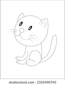 Beautiful Dog funny coloring page।coloring book page। line art for kids and adults