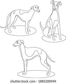 Beautiful Dog Line Art Design Hand Drawing Sketch Vector illustration For Adult And Kids Coloring Book