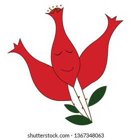 A beautiful dog rose flower vector or color illustration