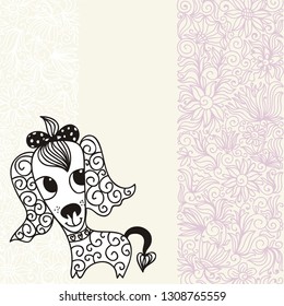 Beautiful dog. Vector illustration