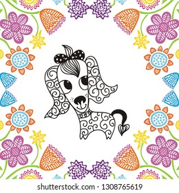 Beautiful dog. Vector illustration