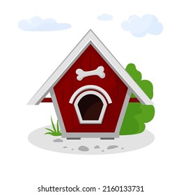 Beautiful doghouse, vector isolated on a white background