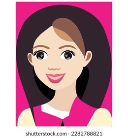 Beautiful doll avatar artline illustration-vector artwork.