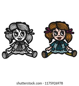 Beautiful doll. Vector illustration