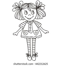 Beautiful doll. Vector illustration.