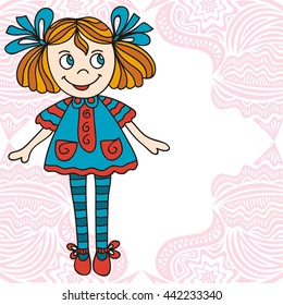 Beautiful doll. Vector illustration.