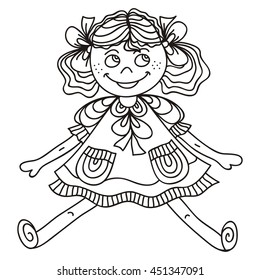 Beautiful doll. Vector illustration.