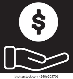Hermosa forma de diseño de icono del dólar vectorial