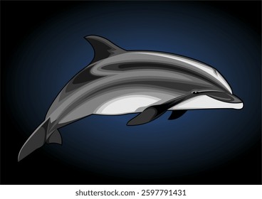 beautiful dolphin vector illustration.
very suitable for use as screen printing, logos, and so on