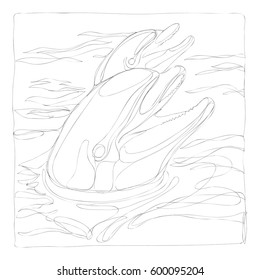 beautiful dolphins line art continuous line drawing 