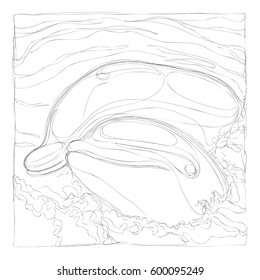 beautiful dolphins line art continuous line drawing 