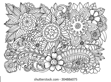 Beautiful doodle floral pattern