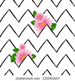 Beautiful doodle floral vector background pattern.