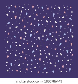 Beautiful Doodle with hearts and arrows. Cute pattern for textiles. A hand-drawn pattern. Cartoon wrapping gift paper for love Day. Vector illustration