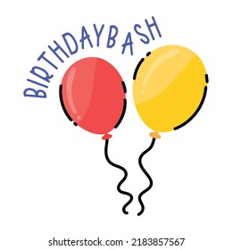 Beautiful Doodle Sticker Of Birthday Bash 