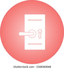 Beautiful Door Lock Glyph Vector Icon