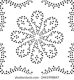 Hermoso vector de diseño floral punteado