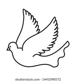 beautiful dove bird flying icon