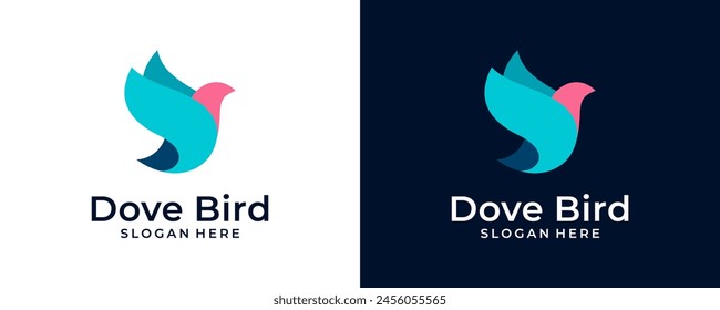 beautiful dove pigeon bird logo design