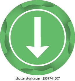 Beautiful Down Glyph Vector Icon
