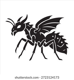 Un hermoso diseño de Vector de silueta de hormiga dragón