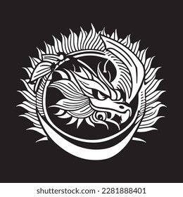 un hermoso logo de dragón vectorial arte