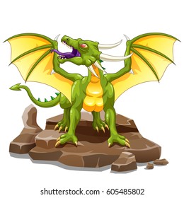 Beautiful dragon on a white background. Vector illustration