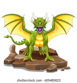 Beautiful dragon on a white background. Vector illustration