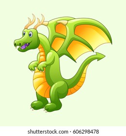 Beautiful dragon on a white background. Vector illustration