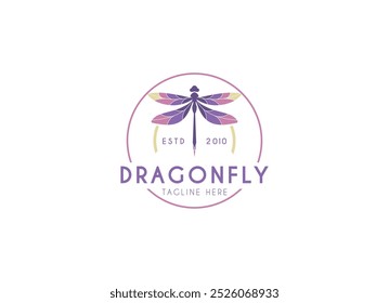 Beautiful dragonfly logo design for beauty and spa. Dragonfly logo vector illustration