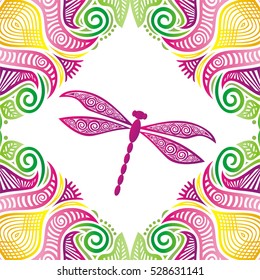 Beautiful dragonfly. Vector illustration.