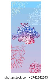 beautiful drawing zebra fish marine life