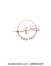 A beautiful and dreamy script font F vector logo template