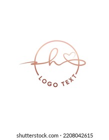 A beautiful and dreamy script font H vector logo template