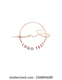 A beautiful and dreamy script font N vector logo template