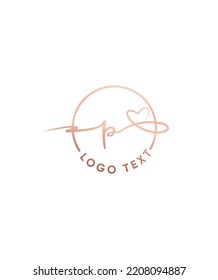 A beautiful and dreamy script font P vector logo template