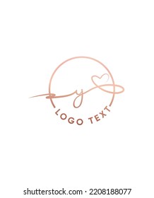 A beautiful and dreamy script font Y vector logo template
