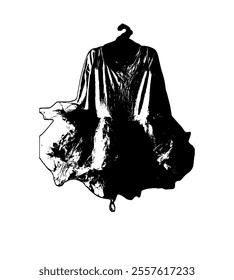 Beautiful dress black and white simple vector