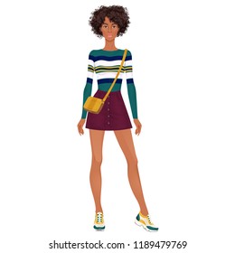 Beautiful dress up female paper doll, ready for cut out and play. Vector illustration.