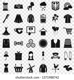 Beautiful dress icons set. Simple style of 36 beautiful dress vector icons for web for any design