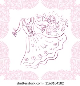 Beautiful dress. Vector illustration