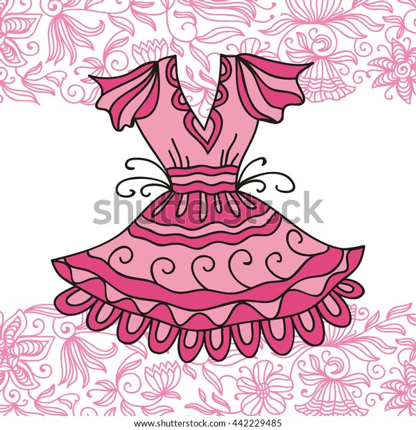 Beautiful Dress Vector Illustration Stock Vector (Royalty Free) 442229485 Shutterstock