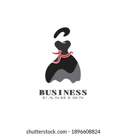 Beautiful dress woman logo simple creative for boutique logo vector