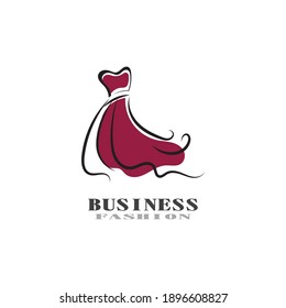 Beautiful dress woman logo simple creative for boutique logo vector