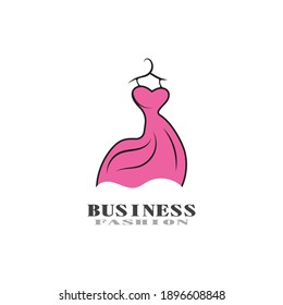 Beautiful dress woman logo simple creative for boutique logo vector