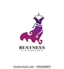 Beautiful dress woman logo simple creative for boutique logo vector